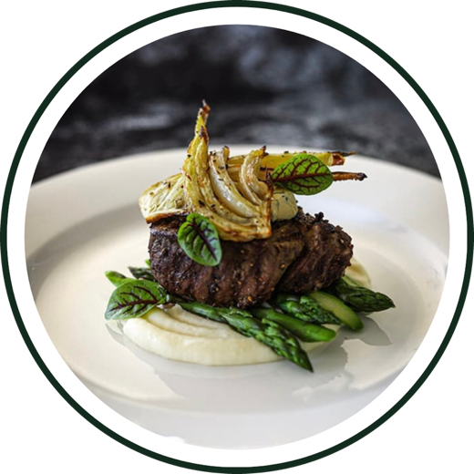 Kleo's Kitchen steak with asparagus and whipped potatoes